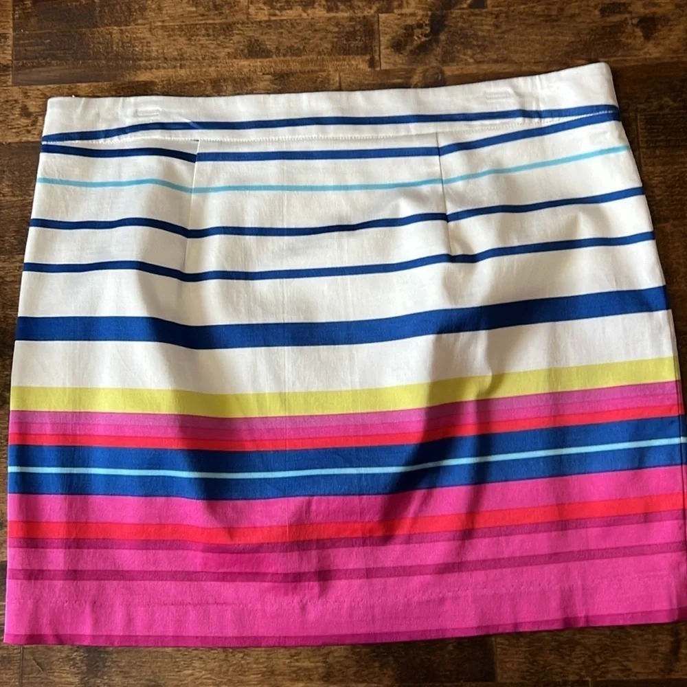 TART White Pink Blue Striped Mini Skirt Size Medium Preppy